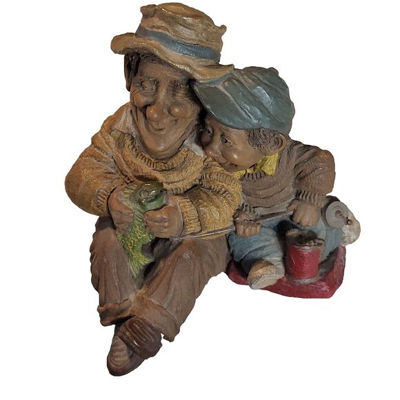 Cairn Studio Lee Sievers "PALS" Figurine 8040 1993 Grandpa Grandson Fishing USA - Picture 1 of 12